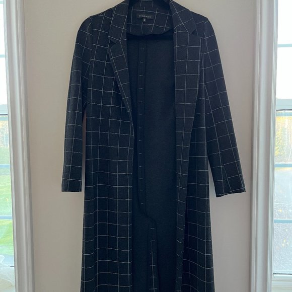 Like New Dynamite Charcoal Check Duster Coat - Picture 1 of 4
